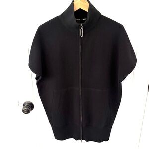 Marc Cain German Luxury Sport Black Wool Cashmere Cardigan Sweater Size 8.